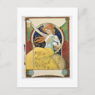 Bier Vintage Trink Anzeige Kunst Postkarte
