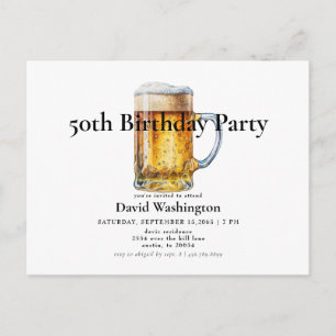 Bier vom Fass zum 50. Geburtstag des Mannes Postkarte