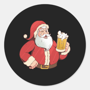 Bier von Santa Claus Runder Aufkleber