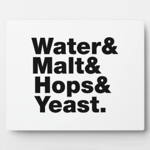 Bier = Wasser & Malt & Hopfen & Hefe. Fotoplatte