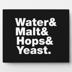 Bier = Wasser & Malt & Hopfen & Hefe. Fotoplatte