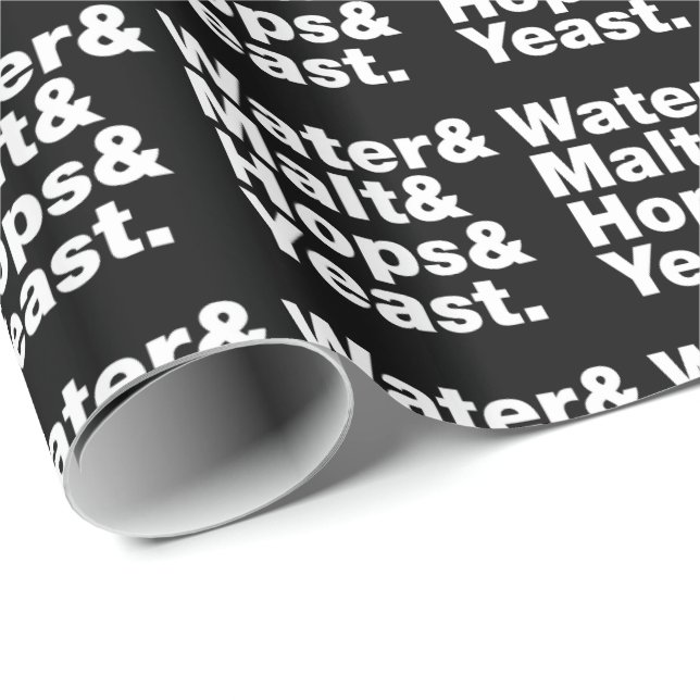 Bier = Wasser & Malt & Hopfen & Hefe. Geschenkpapier (Rolleneckpunkt)