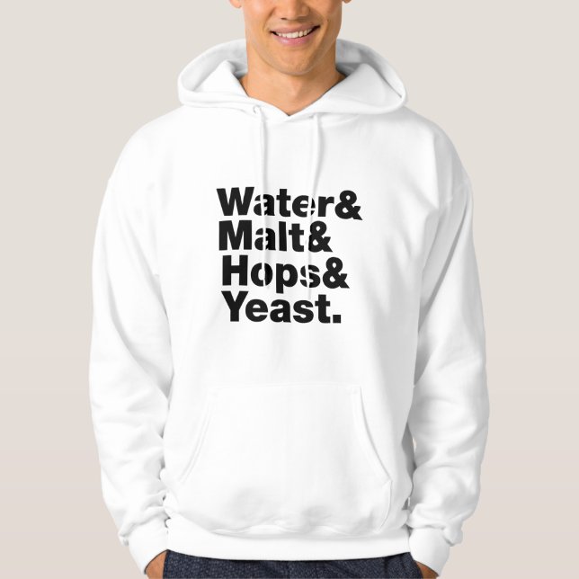 Bier = Wasser & Malt & Hopfen & Hefe. Hoodie (Vorderseite)