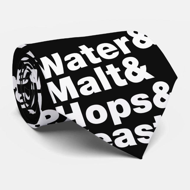 Bier = Wasser & Malt & Hopfen & Hefe. Krawatte (Gerollt)