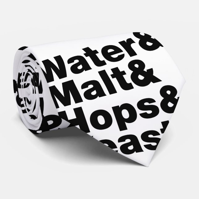 Bier = Wasser & Malt & Hopfen & Hefe. Krawatte (Gerollt)
