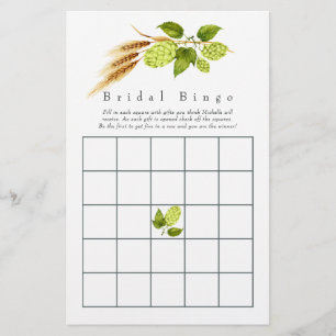 Bier Weiden Grün Gold Geometrische Braut Bingo