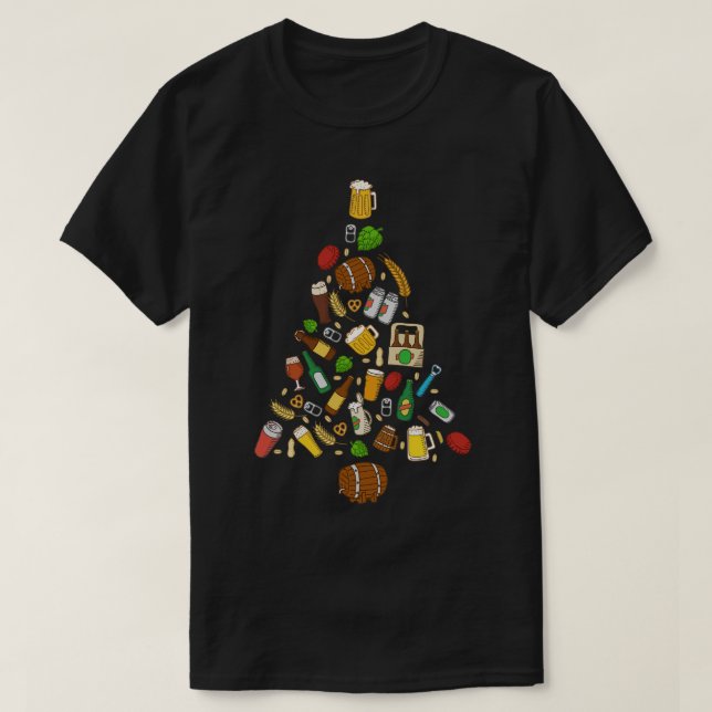 Bier Weihnachtsbaum Männer Frauen Bier hässliche W T-Shirt (Design vorne)