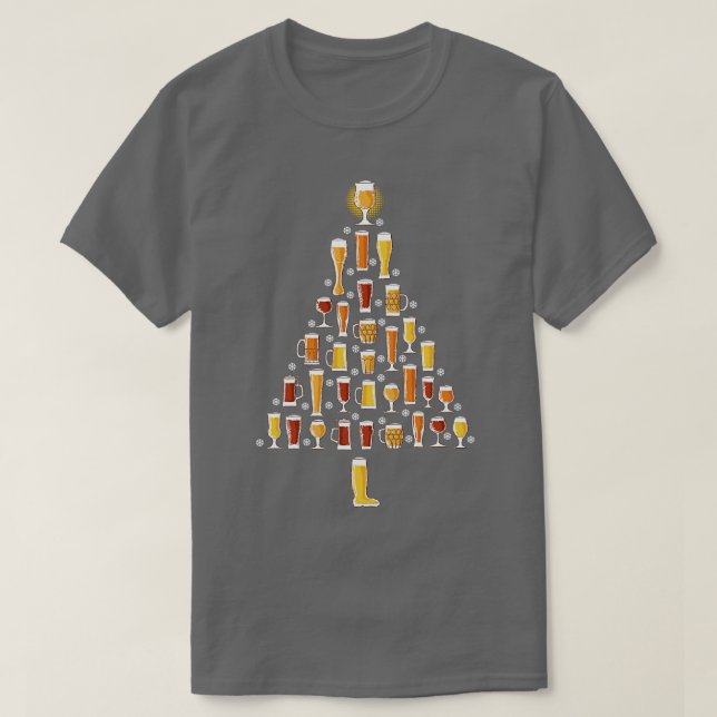 Bier Weihnachtsbaum T-Shirt (Design vorne)