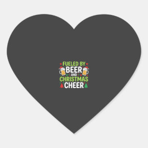 Bier Weihnachtsfreude Feiertags Trinken Vektor Herz-Aufkleber