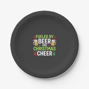 Bier Weihnachtsfreude Feiertags-Trinken Vektor Pappteller