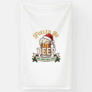 Bier-Weihnachtsfreude-Tasse Santa Hut Stechpalme Banner