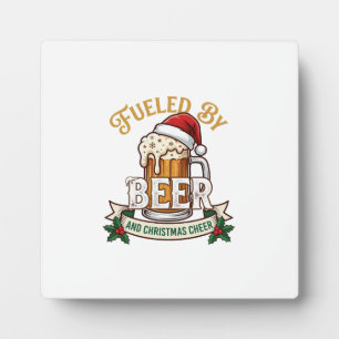 Bier-Weihnachtsfreude-Tasse Santa Hut Stechpalme Fotoplatte