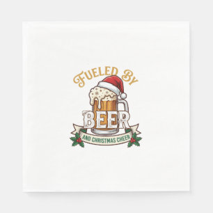 Bier-Weihnachtsfreude-Tasse Santa Hut Stechpalme Serviette