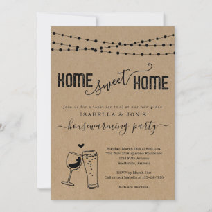 Bier & Wein Zuhause Sweet Zuhause Funny Housewarmi Einladung