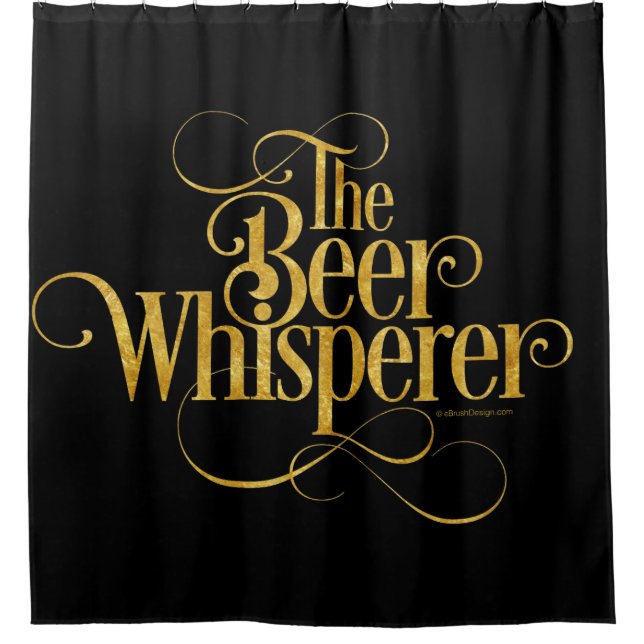 Bier Whisperer (Gold) Duschvorhang (Vorderseite)