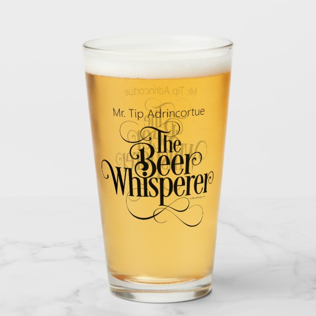 Bier Whisperer (personalisiert) Glas (Vorne (Gefüllt))