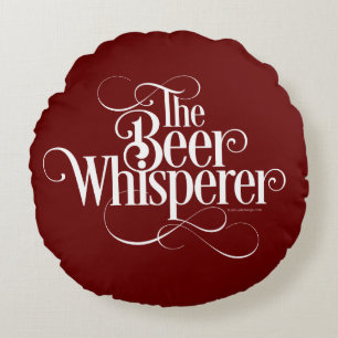 Bier Whisperer (weiß) Rundkissen Rundes Kissen