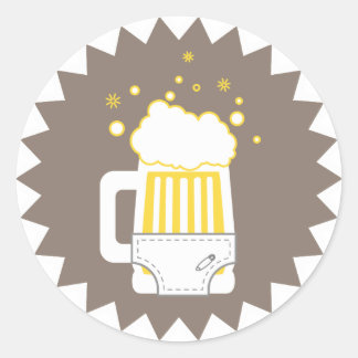 Bier & Windeln-Party | Aufkleber