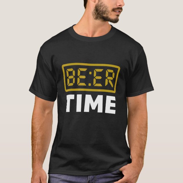 Bier-Zeit-Digitaluhr Bier T-Shirt (Vorderseite)