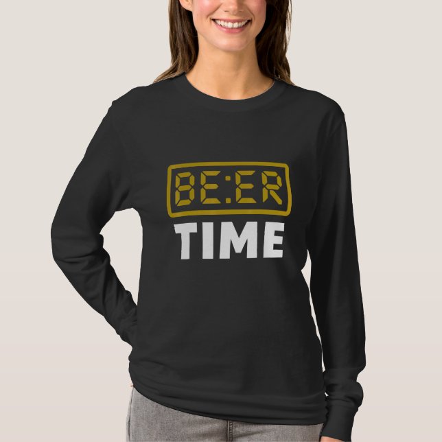 Bier-Zeit-Digitaluhr Bier T-Shirt (Vorderseite)