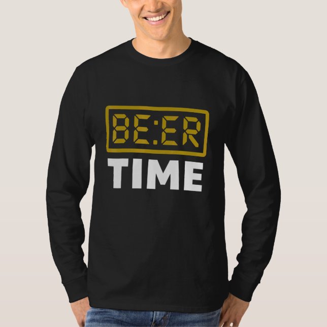 Bier-Zeit-Digitaluhr Bier T-Shirt (Vorderseite)
