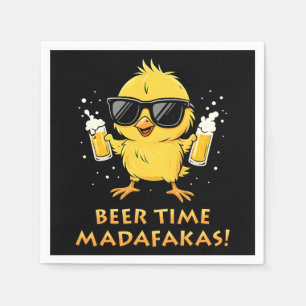 Bier-Zeit Madafakas Lustiges Meme Ente Gans Retro Serviette