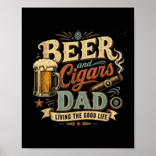 Bier-Zigarre-Liebhaber-Vater Retro-70er-Jahre Vint Poster