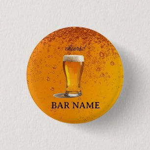 Bierbar-Geschäft Vintage-Logoschopf Button
