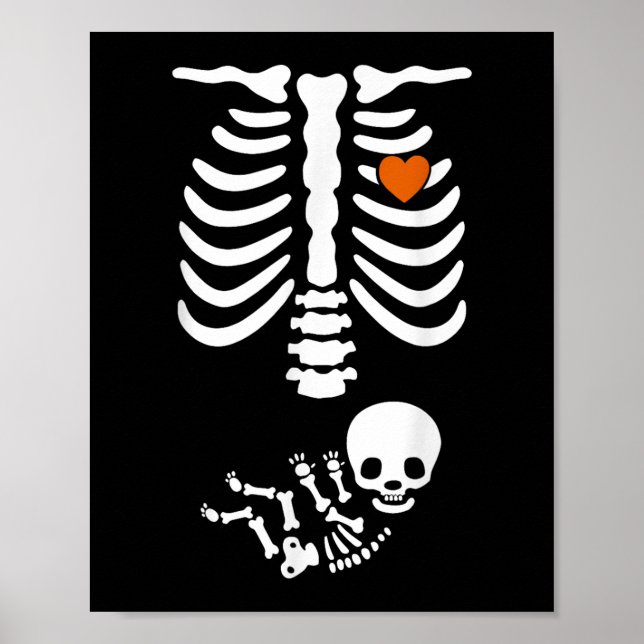 Bierbauch & Amp; Baby Skeleton Schwangerschaft Paa Poster (Vorne)