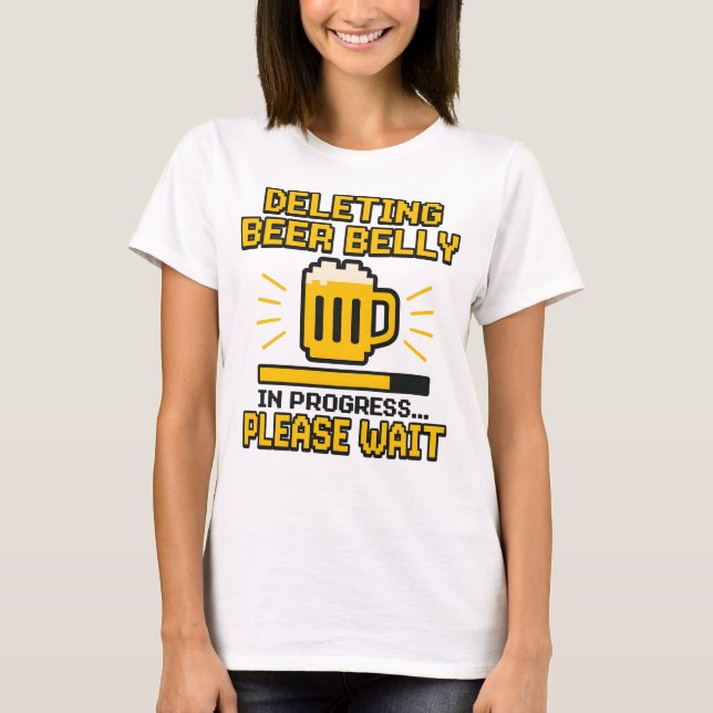 Bierbauch löschen - Funny Pixel Style Beer Lover T-Shirt (Vorderseite)
