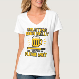 Bierbauch löschen - Funny Pixel Style Beer Lover T-Shirt