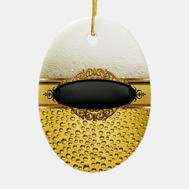 Bierblasen Ale Amber Drinks 2 Keramik Ornament (Vorne)