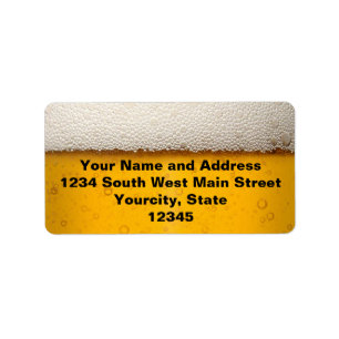 Bierblasen Nah-up Adressaufkleber