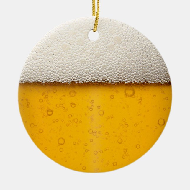 Bierblasen Nah-up Keramikornament (Vorne)