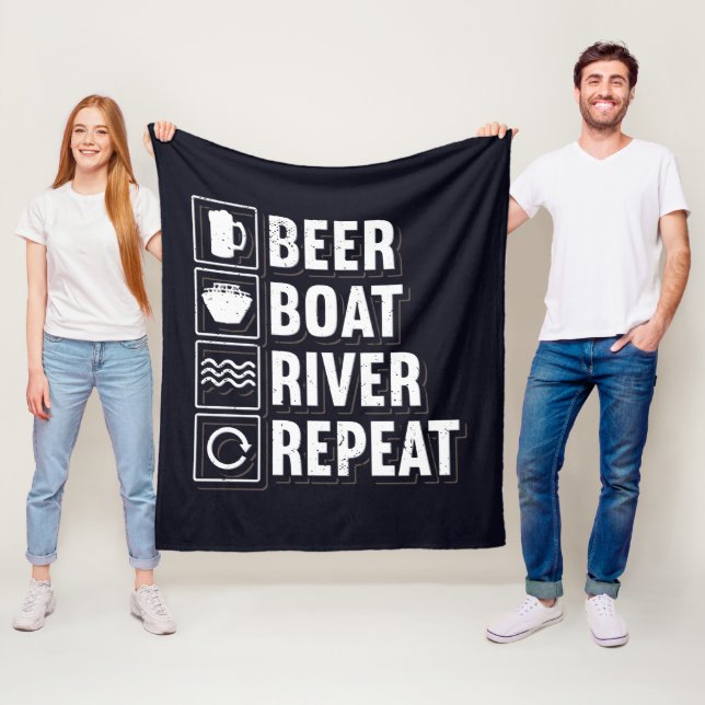 Bierboot-Fluss und Bier trinken Fleecedecke (Beispiel)