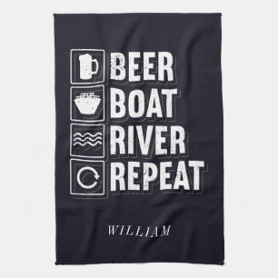 Bierboot Fluss und Trinken Personalisiert Geschirrtuch