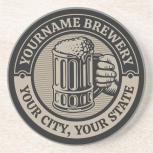 Bierbrauen personalisierte NAME Brauerei großer Be Getränkeuntersetzer