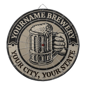 Bierbrauen personalisierter NAME Brauerei großer B Dartscheibe