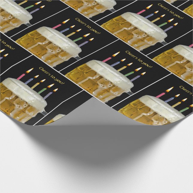 Bierbrauer-Tasse mit Kerzen Geschenkpapier (Ecke)