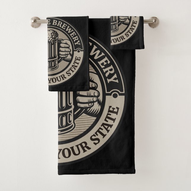 Bierbrauerei Personalisiert NAME Brauerei Big Tass Badhandtuch Set (Insitu)