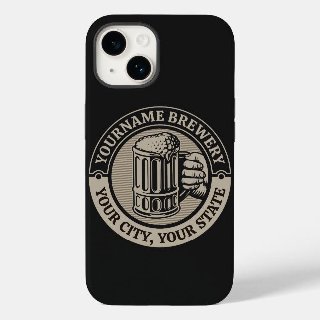 Bierbrauerei Personalisiert NAME Brauerei Big Tass Case-Mate iPhone Hülle (Rückseite)