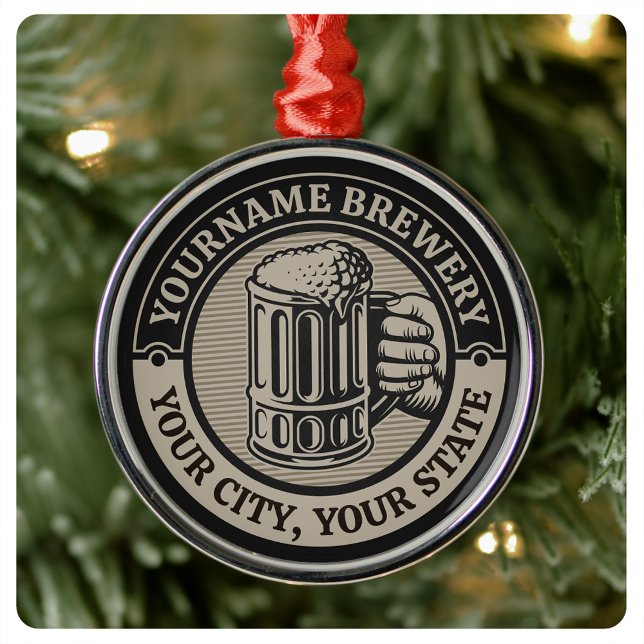 Bierbrauerei Personalisiert NAME Brauerei Big Tass Ornament Aus Metall (Von Creator hochgeladen)