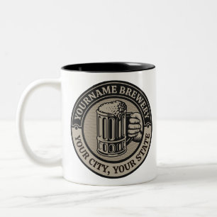 Bierbrauerei Personalisiert NAME Brauerei Big Tass Zweifarbige Tasse