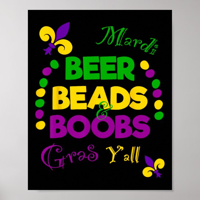 Bierbraun Funny Carnival Party Männer Geschenk Mar Poster (Vorne)