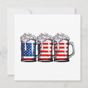 Biere American Flag 4. Juli Männer Frauen Merica D Einladung