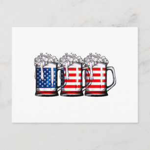 Biere American Flag 4. Juli Männer Frauen Merica D Feiertagspostkarte