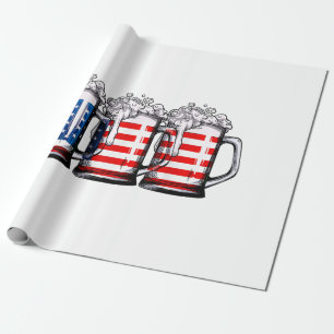 Biere American Flag 4. Juli Männer Frauen Merica D Geschenkpapier
