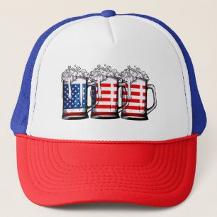 Biere American Flag 4. Juli Männer Frauen Merica D Truckerkappe
