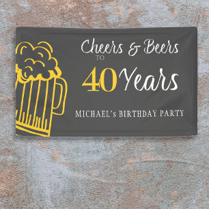 Biere bis 40 Jahre Typografie Geburtstag Banner