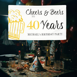 Biere bis 40 Jahre Typografie Geburtstag Banner